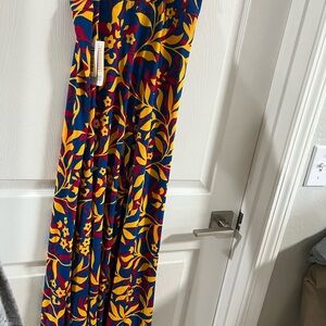 LuLaRoe Blue, Red, and Yellow Floral Maxi Skirt - Large